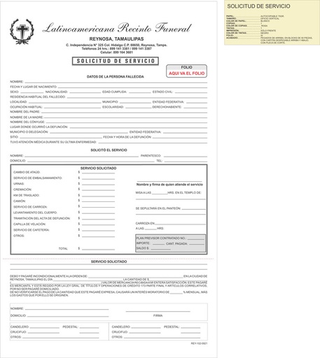 [REY-102] Solicitud de servicios