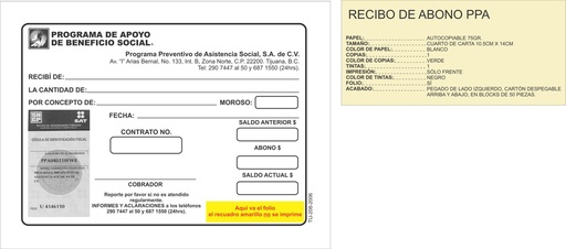 [TIJ-208] Recibo de Abono PPA tinta negra