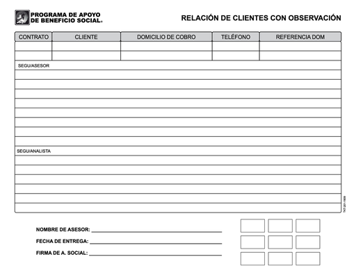[TKT-201] Relacion de clientes con observacion