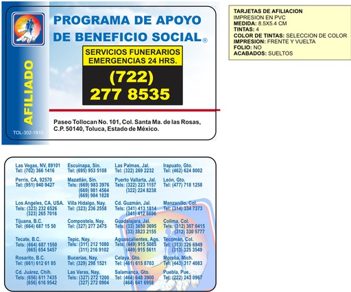 [TOL-302] Tarjeta de afiliacion