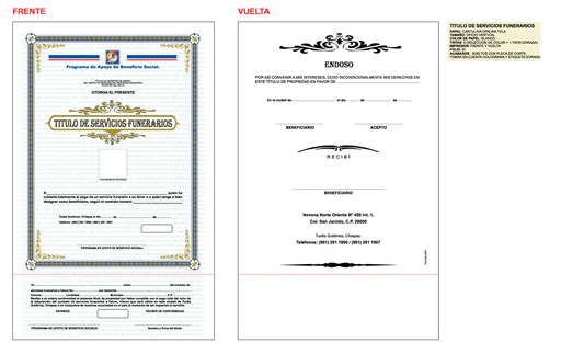 [TUX-304] Titulo de servicios funerarios