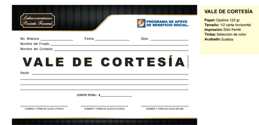 [VHER-603] Vale de cortesía funeraria