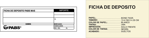 [GDL-213] Ficha de deposito PABS+