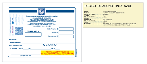 [CDJ-206] Recibo de Abono Premium GFR Azul